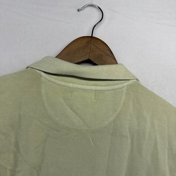 J Crew Polo Shirt men's Small Green Washed Pique Knit Preppy Oarsman Solid NEW - Picture 8 of 10